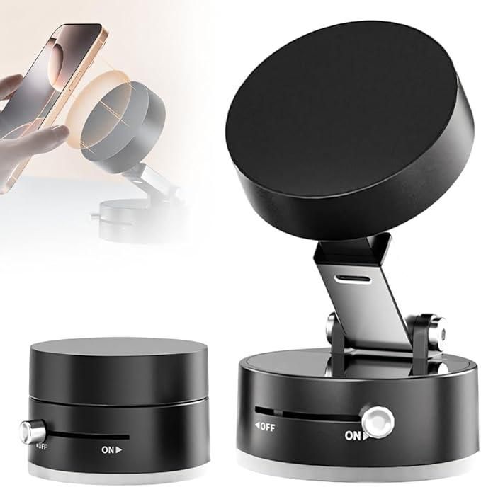 VaultGrip™ 360 | Magnetic Car Phone Holder with Suction Lock & Shockproof Base